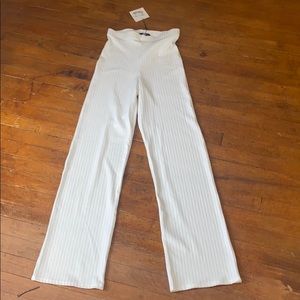 Missguided white ribbed pants